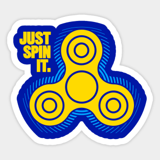 Fidget Spinner Just Spin It Azure/Yellow Sticker